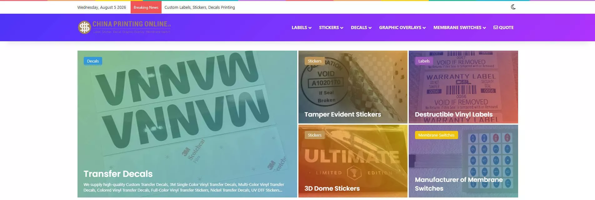 ChinaPrintingOnline - Custom Sticker Printing and OEM Service Provider in China