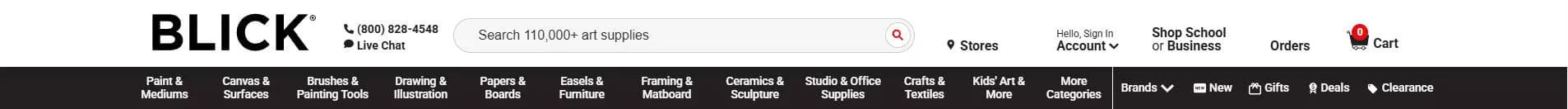 BLICK Art Materials art supplies and stationery supplier
