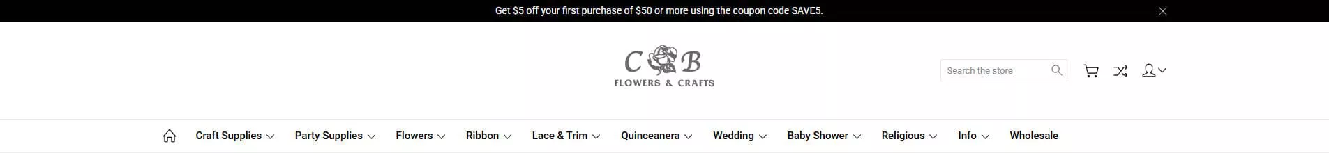 CB Flowers & Crafts wholesale craft supplies distributor